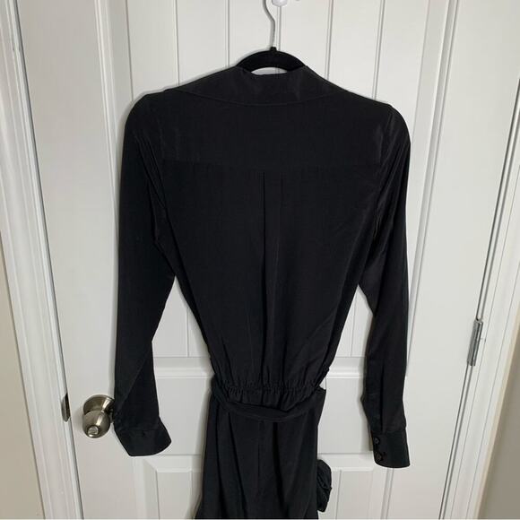 Haute Hippie black‎ silk long sleeves belted mini dress size small - Picture 12 of 12
